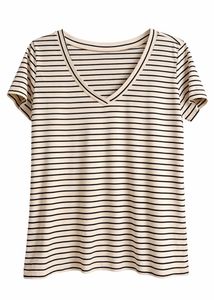 ONLY - Classic Striped V-Neck T-Shirt