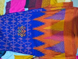 Geometric printed saree