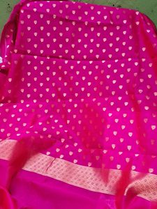 Banarasi Silk Pink Jacquard Saree With Blouse