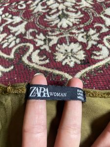 ZARA Olive Green Long Sleeve Top