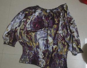Boho Print Smocked Blouse