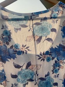 Blue Floral Sleeveless Top