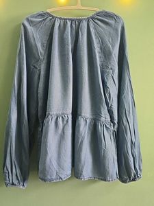 Denim Peplum Tunic