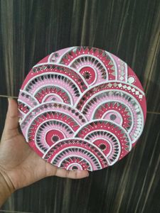 Handcrafted Pink Mirror Mandala Wall Decor
