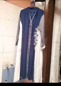Elegant Embroidered Blue&amp;White anarkali Kurta used