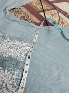 Embroidered Light Blue Kurti and pant set
