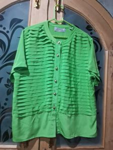 Green Button-Down Top