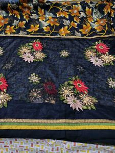 Elegant Floral Black Saree