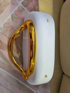 Zara Dupe Elegant White Clutch with Gold Accent