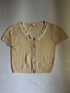 Cute Lace Trimmed Crochet Cardigan