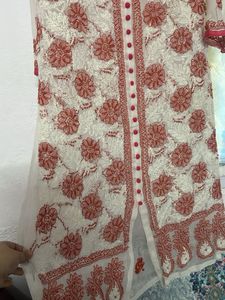 Elegant Embroidered georgette Lucknowi Kurta