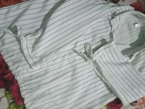 Striped Cold Shoulder  shirt