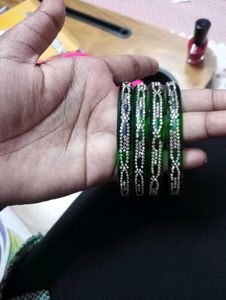 Green Stone Bangles