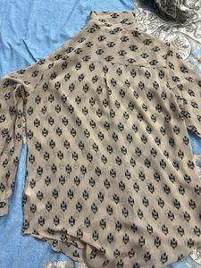 M&amp;S Women Sheer Printed Button-Up Blouse
