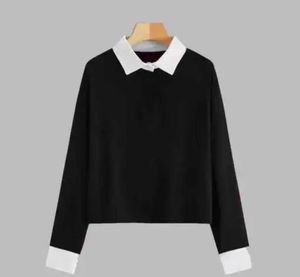 Collared Black Long Sleeve Top