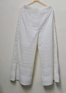 Elegant White Chikankari Palazzos