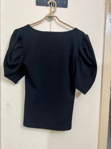 Puff Sleeve Square Neck Top