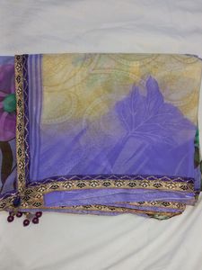 NEW LAVENDAR PRINTED SAREE