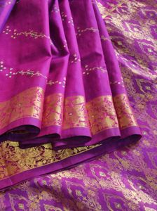 Beautiful Purple kanchipuram Silk Saree