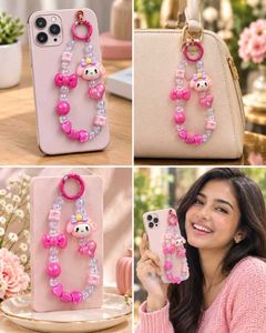 Cute Pink Beaded Hair Tie