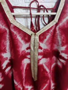 Tie-dye Maroon Xlsize Golden Lace