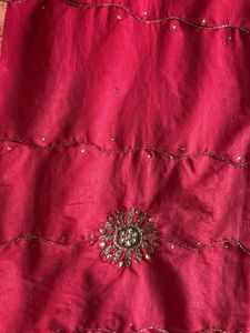 Stunning Pink Embroidered Saree with Blouse