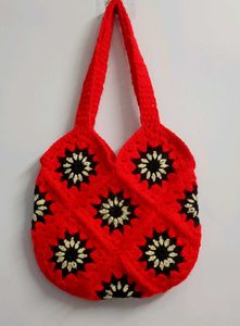 Red Crochet 🧶 Tote Bag