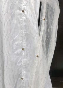 I M Selling Net Side Cut Slit Long Gown With Dupat