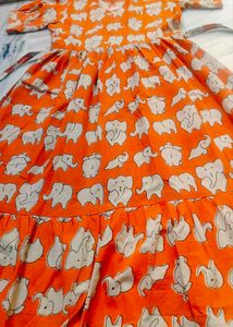 🧡🐘Baby Elephant Print Maxi Dress