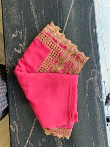 rose golden colour saree