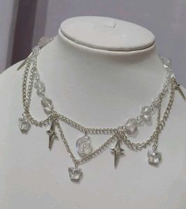 Pretty Beaded Layered Necklace + Earring Set