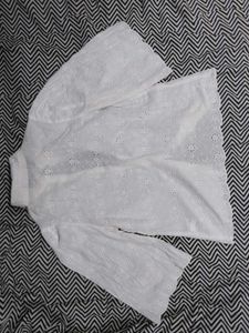 White Broderie Anglaise Bell Sleeve Blouse