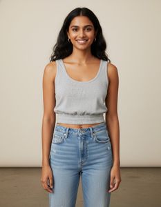 Gray Cropped Tank Top