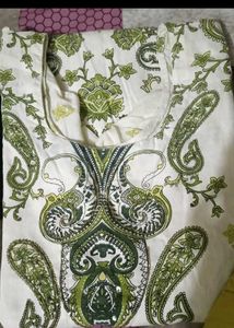 Paisley Print Kurta with Yellow Bottoms