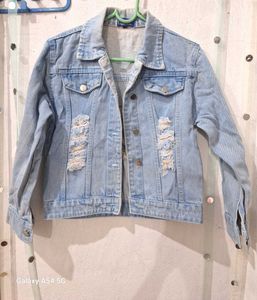 Distressed Light Wash Denim Jacket