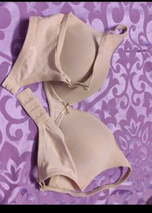White &amp; beige Padded Bra set