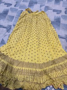 Yellow Printed Ethnic Skirt