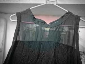 Chic Black Sleeveless Mesh Top