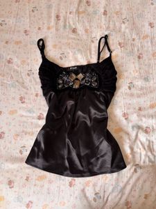Morgan Black Embellished vintage Top