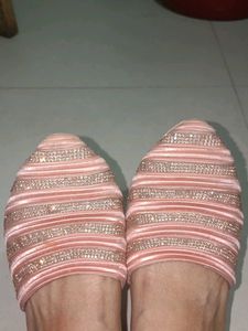 Embellished Velvet Slip-On Flats