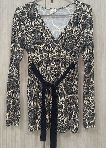 Floral Print Wrap Top
