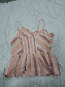 Striped Button-Up Camisole Top