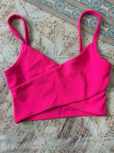 Hot Pink Wrap Crop Top