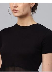 Chic Black Sheer Panel Kurta