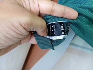 Green Colorblock Ribbed Tank Top