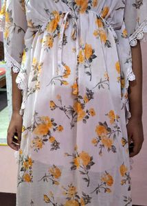 Floral Print Kaftan Kurta
