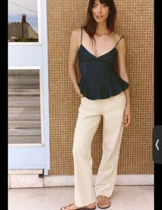 Zara Chic Denim Peplum Top
