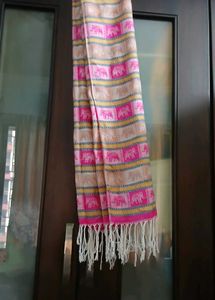 Pink Elephant Print Dupatta