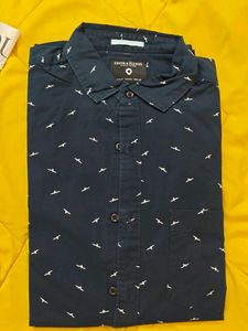 Men's Denim & Flower Shirt