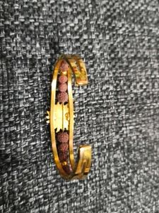 Elegant Gold  polish and Rudraksha Bracelet